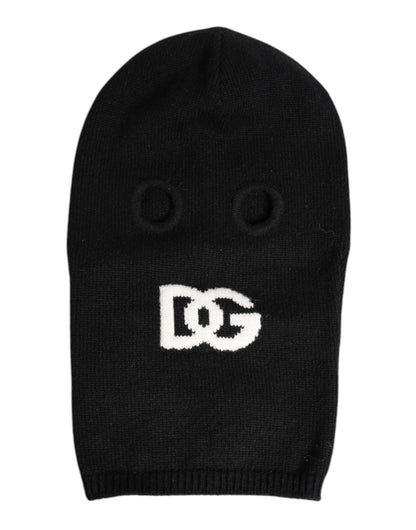 Dolce &amp; Gabbana Black Cashmere Knitted Ski Mask Balaclava Hat
