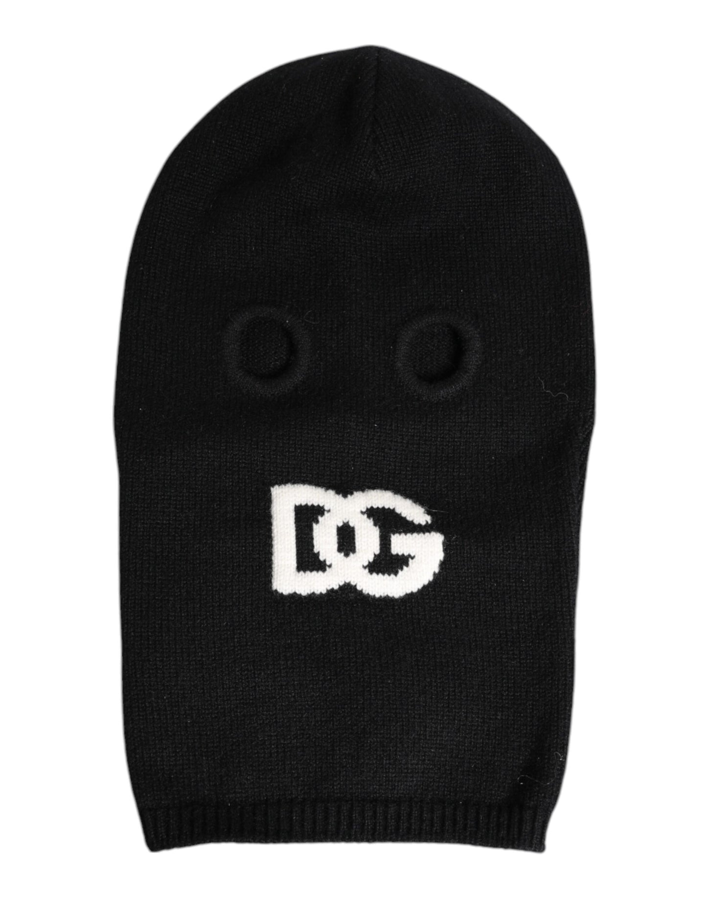 Dolce &amp; Gabbana Black Cashmere Knitted Ski Mask Balaclava Hat