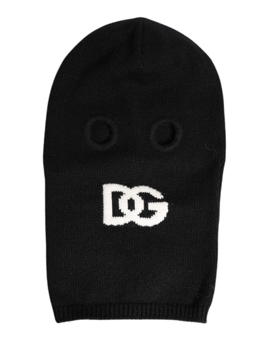 Dolce &amp; Gabbana Black Cashmere Knitted Ski Mask Balaclava Hat