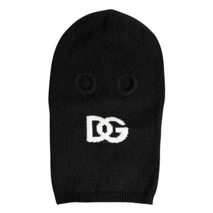 Dolce &amp; Gabbana Black Cashmere Knitted Ski Mask Balaclava Hat