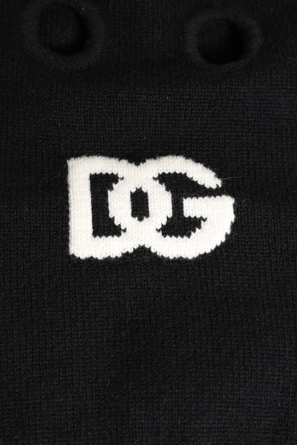 Dolce &amp; Gabbana Black Cashmere Knitted Ski Mask Balaclava Hat