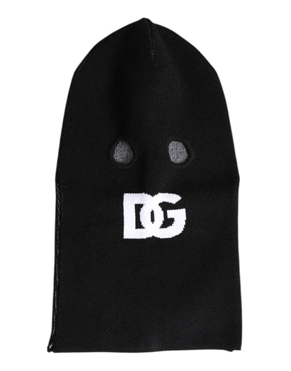 Dolce &amp; Gabbana Black Cashmere Knitted Ski Mask Balaclava Hat