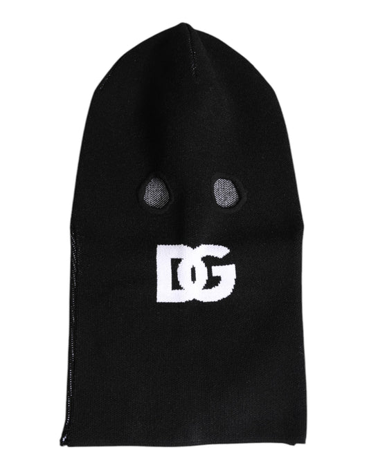 Dolce &amp; Gabbana Black Cashmere Knitted Ski Mask Balaclava Hat