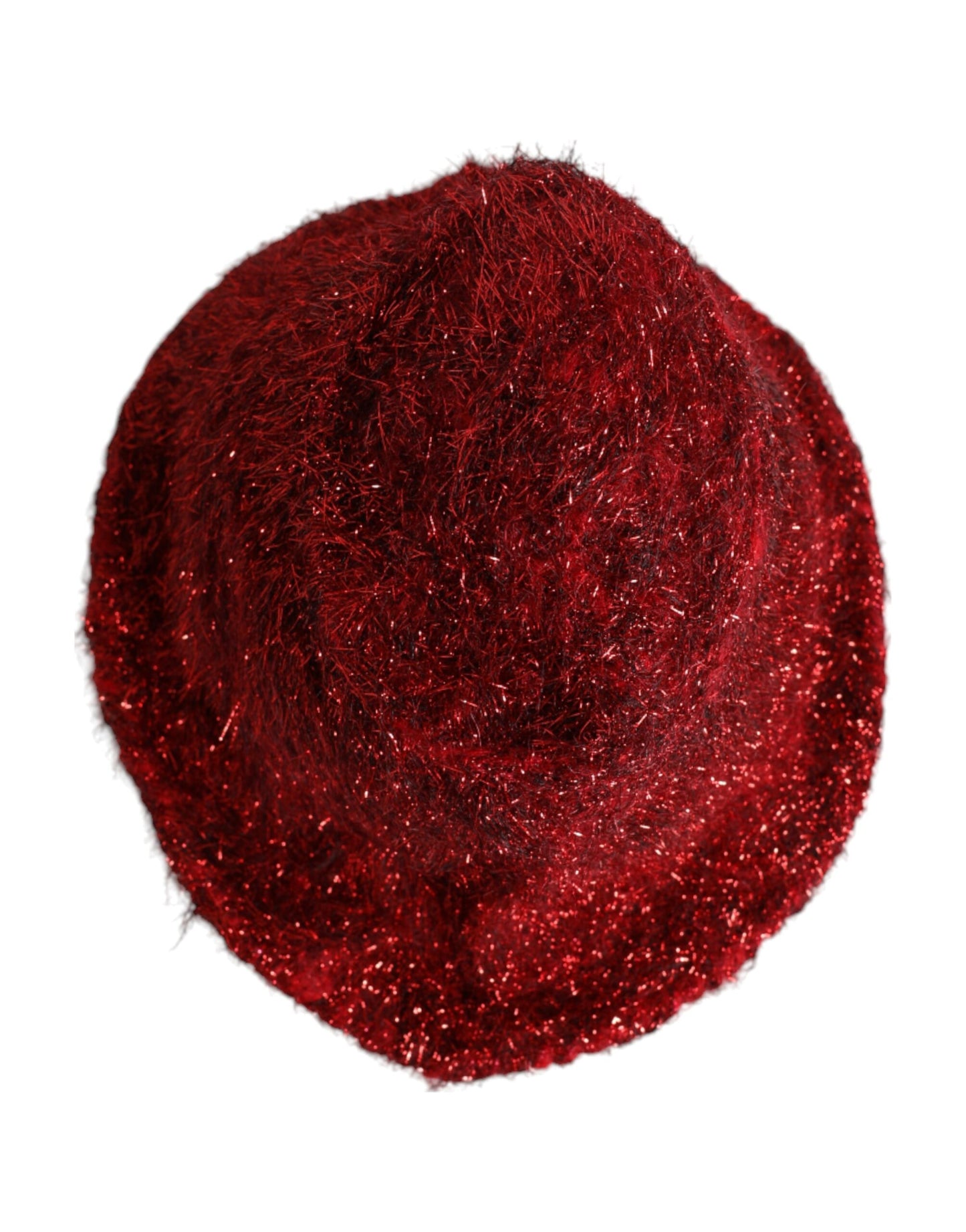 Dolce &amp; Gabbana Red Viscose Tinsel Wide Brim Bucket Hat