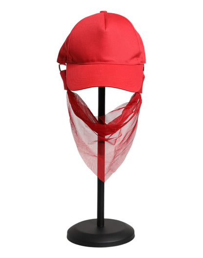 Dolce &amp; Gabbana Red Cotton 6 Panels Women Baseball Cap