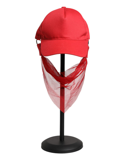 Dolce &amp; Gabbana Red Cotton 6 Panels Women Baseball Cap
