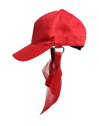 Dolce &amp; Gabbana Red Cotton 6 Panels Women Baseball Cap
