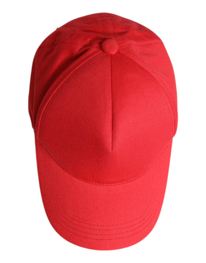 Dolce &amp; Gabbana Red Cotton 6 Panels Women Baseball Cap