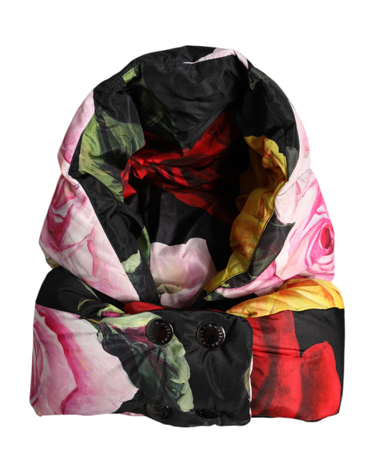 Dolce &amp; Gabbana Black Floral Print Whole Head Wrap Hat