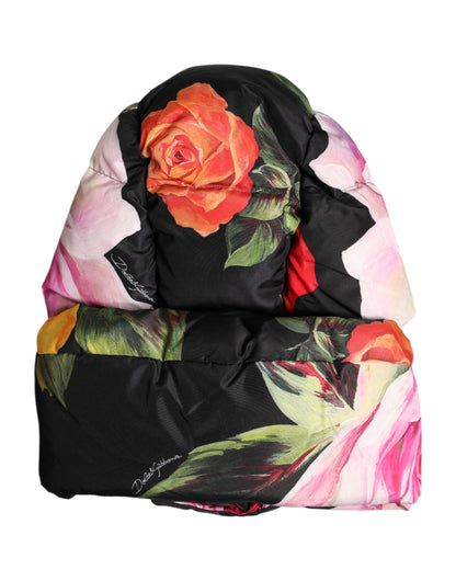 Dolce &amp; Gabbana Black Floral Print Whole Head Wrap Hat