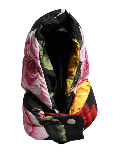 Dolce &amp; Gabbana Black Floral Print Whole Head Wrap Hat