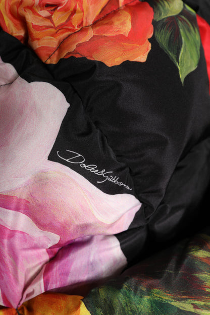 Dolce &amp; Gabbana Black Floral Print Whole Head Wrap Hat