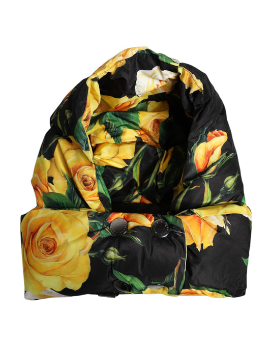Dolce &amp; Gabbana Black Floral Print Whole Head Wrap Hat