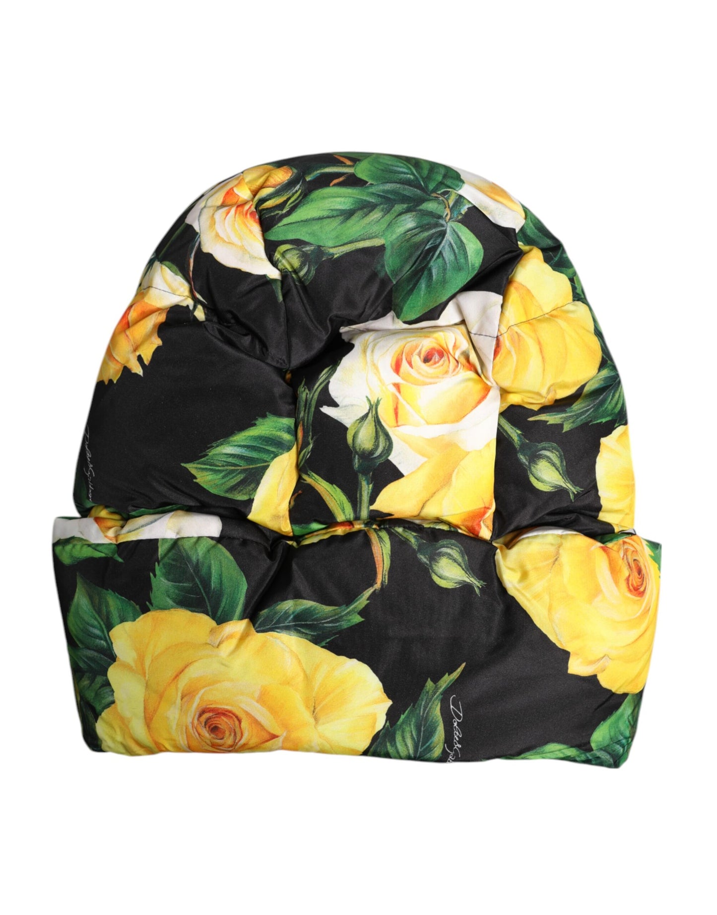 Dolce &amp; Gabbana Black Floral Print Whole Head Wrap Hat