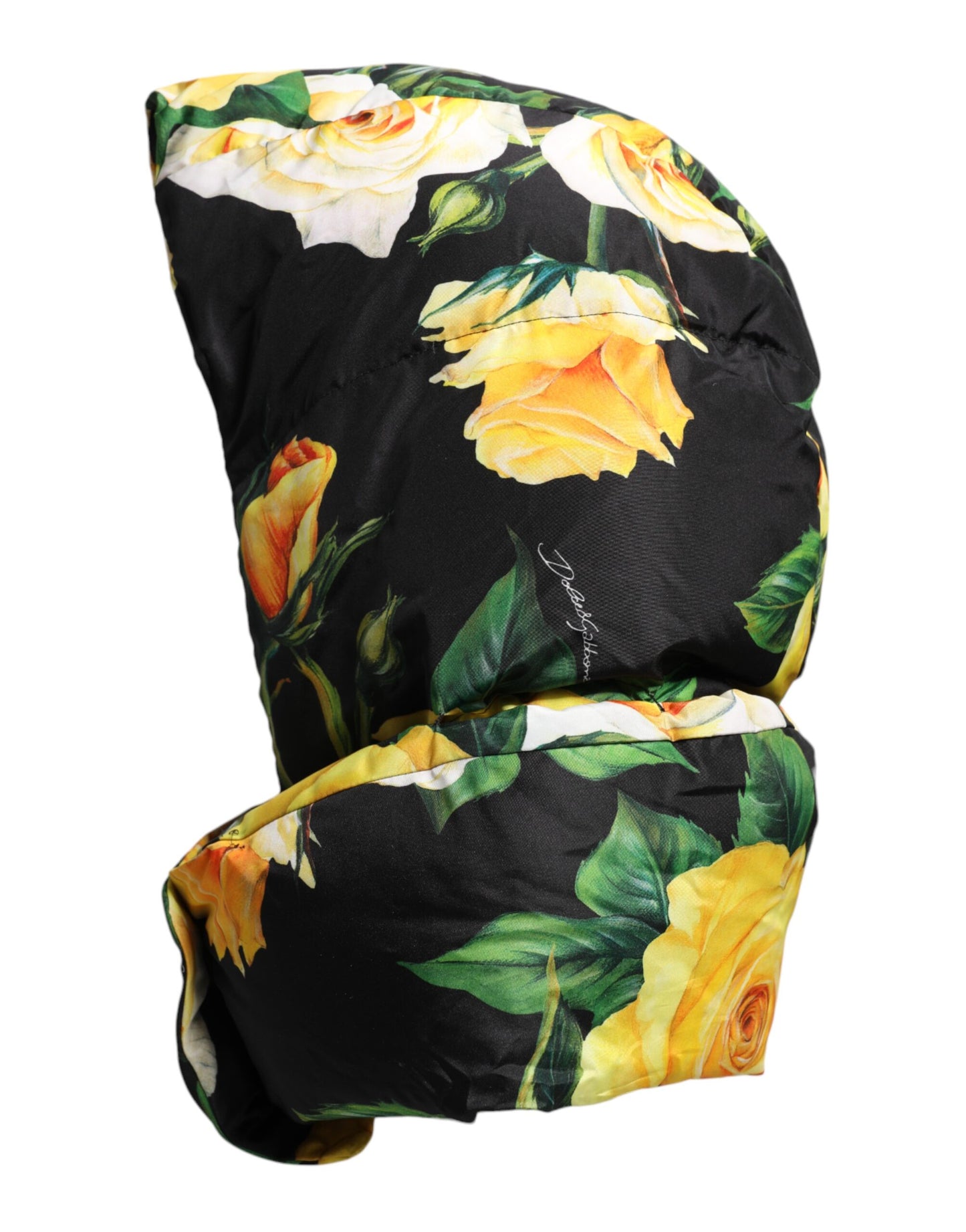Dolce &amp; Gabbana Black Floral Print Whole Head Wrap Hat