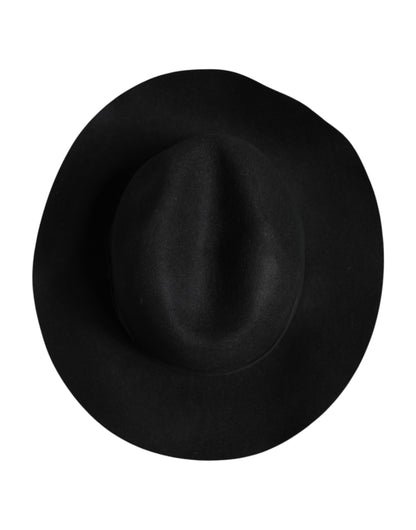 Dolce &amp; Gabbana Black Wide Brim Trilby Fedora Hat