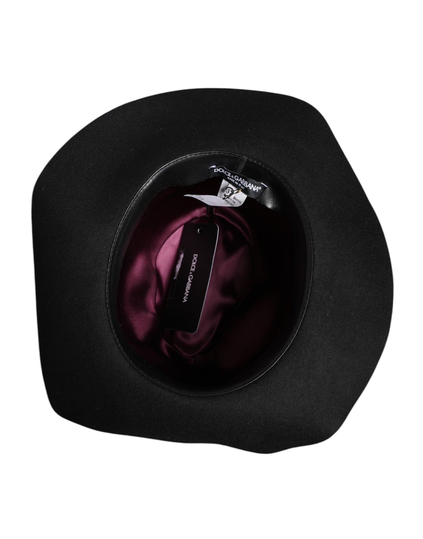Dolce &amp; Gabbana Black Wide Brim Trilby Fedora Hat
