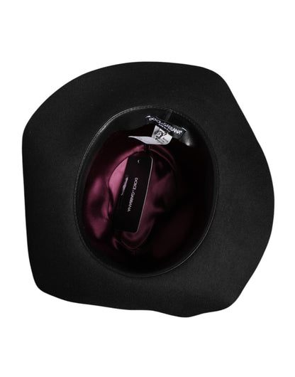 Dolce &amp; Gabbana Black Wide Brim Trilby Fedora Hat