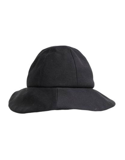 Dolce &amp; Gabbana Black Cotton Wide Brim Bucket Hat
