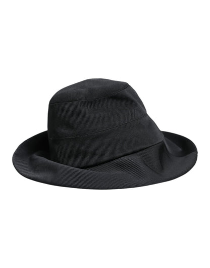 Dolce &amp; Gabbana Black Cotton Wide Brim Fedora Hat