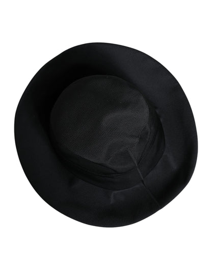 Dolce &amp; Gabbana Black Cotton Wide Brim Fedora Hat