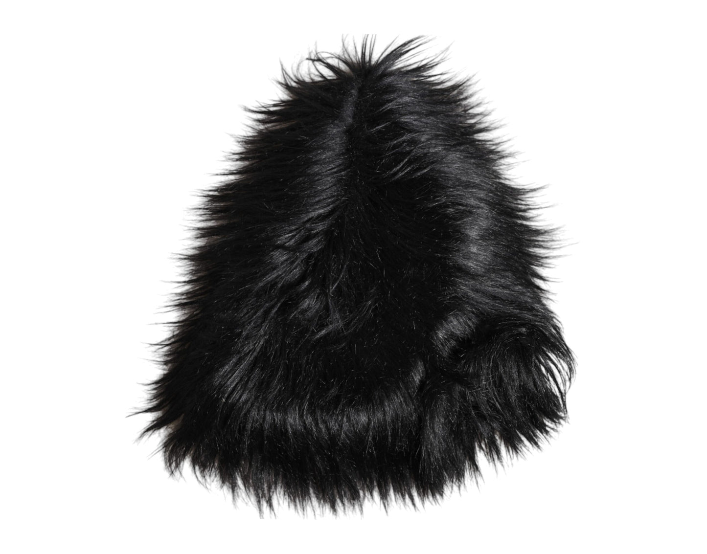 Dolce &amp; Gabbana Black Acrylic Fur Womens Bucket Hat