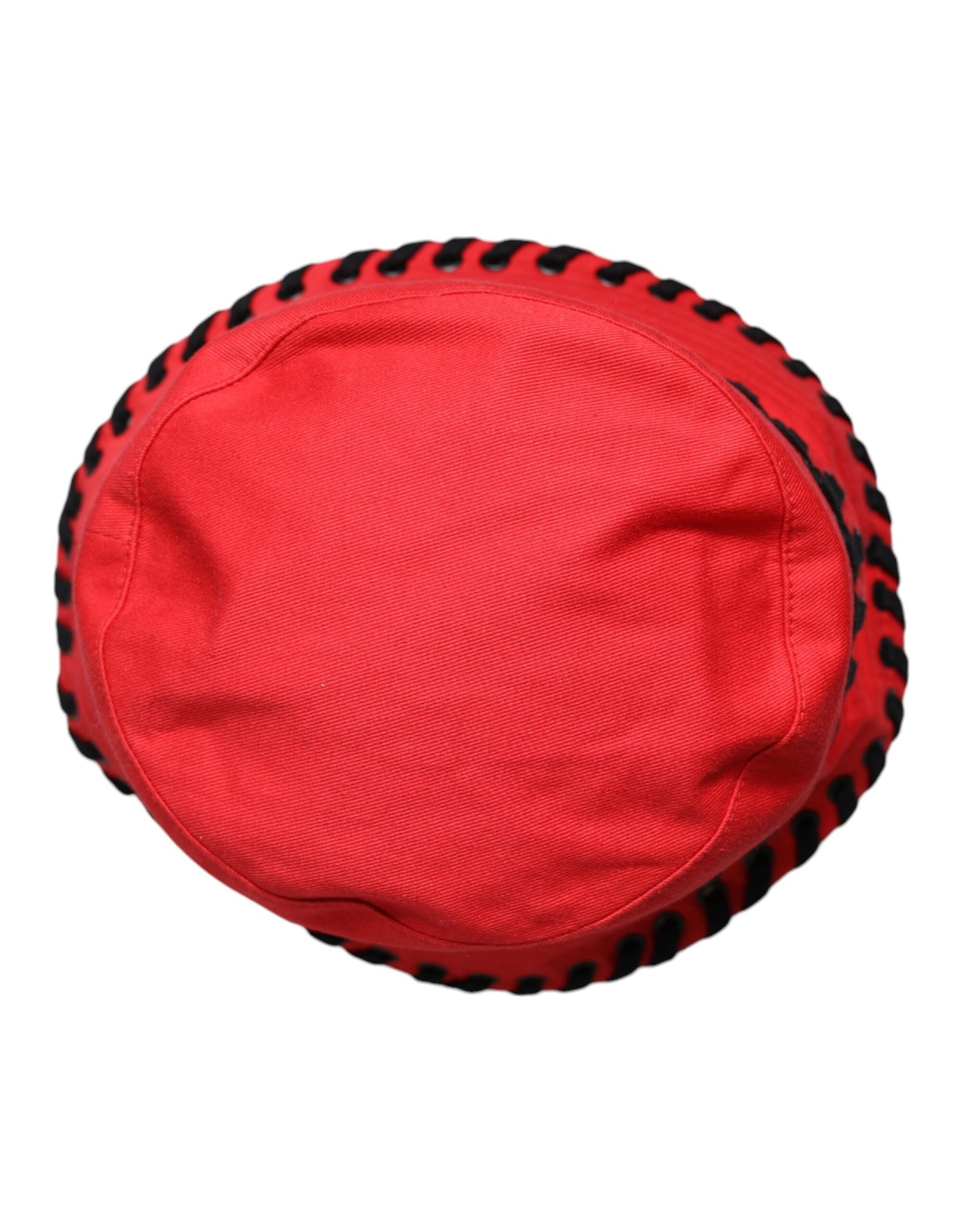 Dolce &amp; Gabbana Red Lace Polyester Wide Brim Bucket Hat