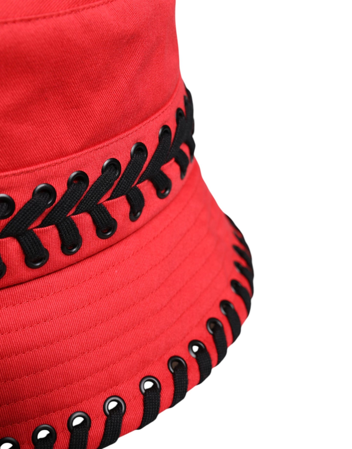 Dolce &amp; Gabbana Red Lace Polyester Wide Brim Bucket Hat