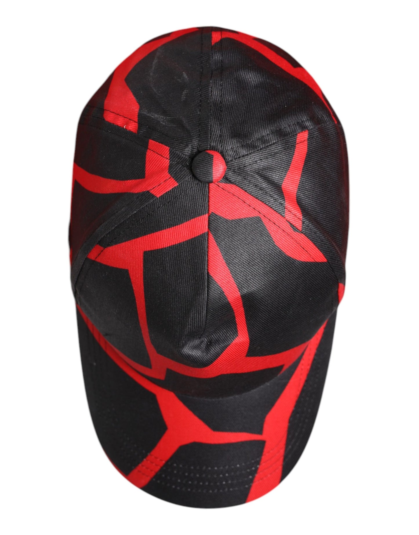 Dolce &amp; Gabbana Red Black Lace Tulle Cotton Baseball Cap