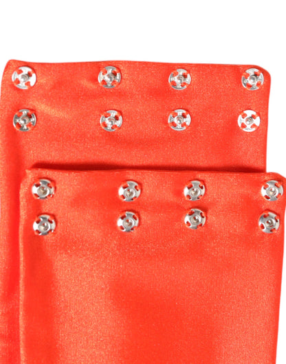 Dolce & Gabbana Orange Nylon Stretch Women Neck Warmer Scarf by Dolce & Gabbana
