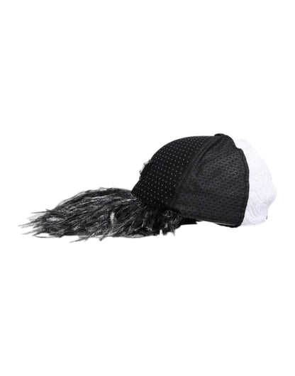 Casquette de baseball Dolce &amp; Gabbana à pois blancs et noirs avec plumes