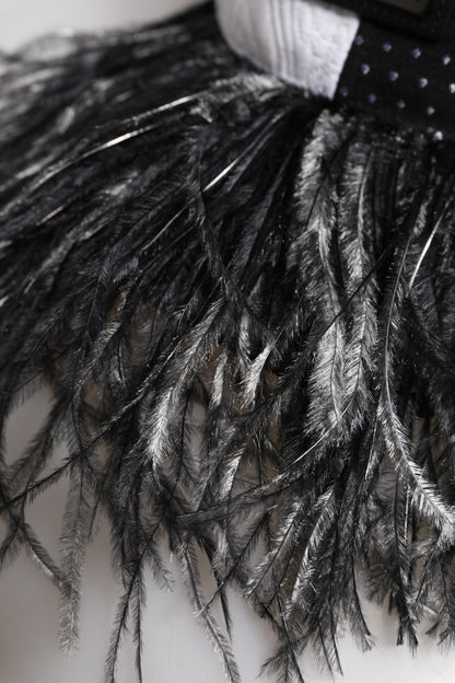 Casquette de baseball Dolce &amp; Gabbana à pois blancs et noirs avec plumes