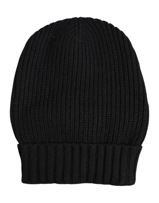 Bonnet d'hiver tricoté en cachemire noir Dolce &amp; Gabbana