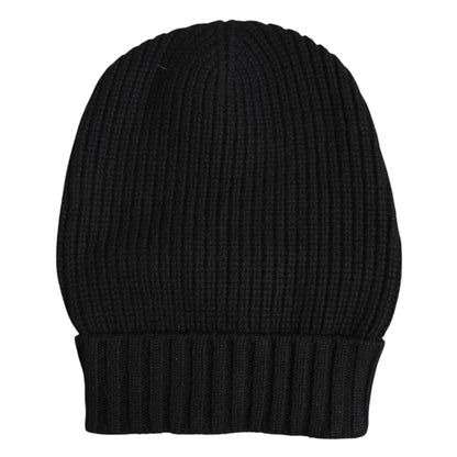 Bonnet d'hiver tricoté en cachemire noir Dolce &amp; Gabbana
