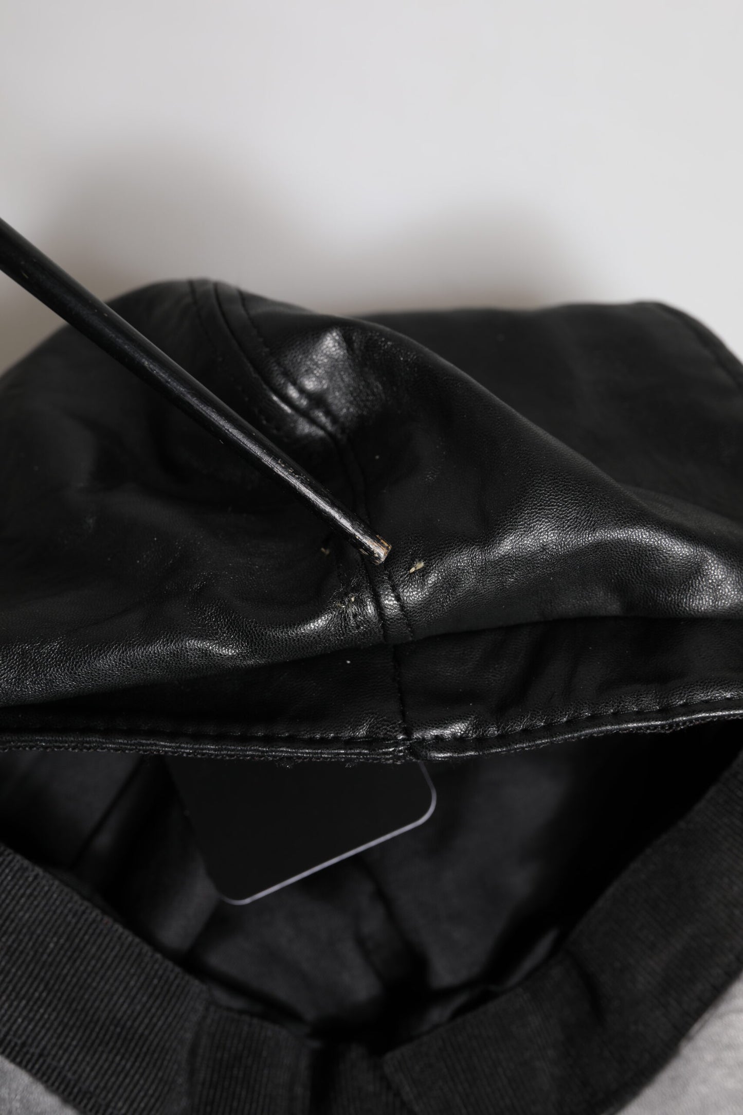 Dolce &amp; Gabbana Black Calf Newsboy Capello Cabbie Hat