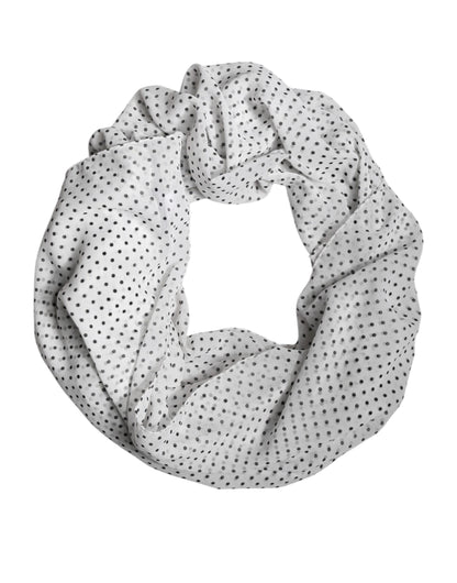 Dolce & Gabbana White Polka Dots Polyester Wrap Shawl Scarf by Dolce & Gabbana