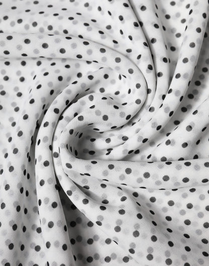 Dolce & Gabbana White Polka Dots Polyester Wrap Shawl Scarf by Dolce & Gabbana