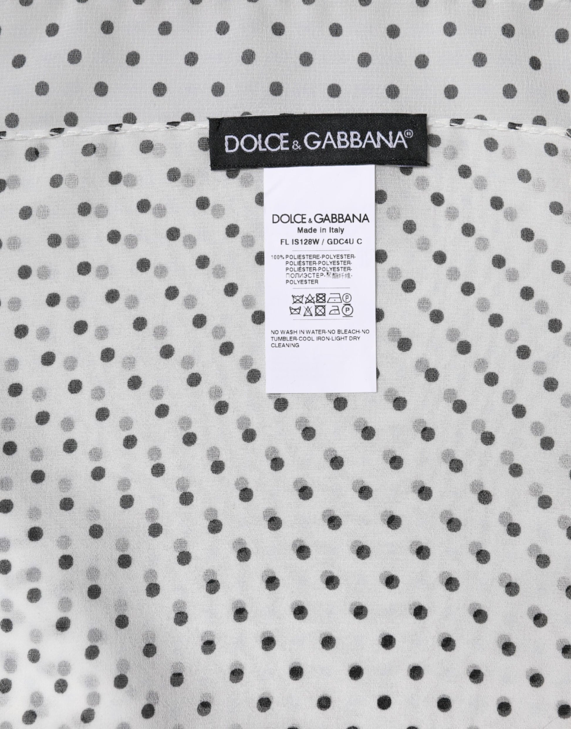 Dolce & Gabbana White Polka Dots Polyester Wrap Shawl Scarf by Dolce & Gabbana