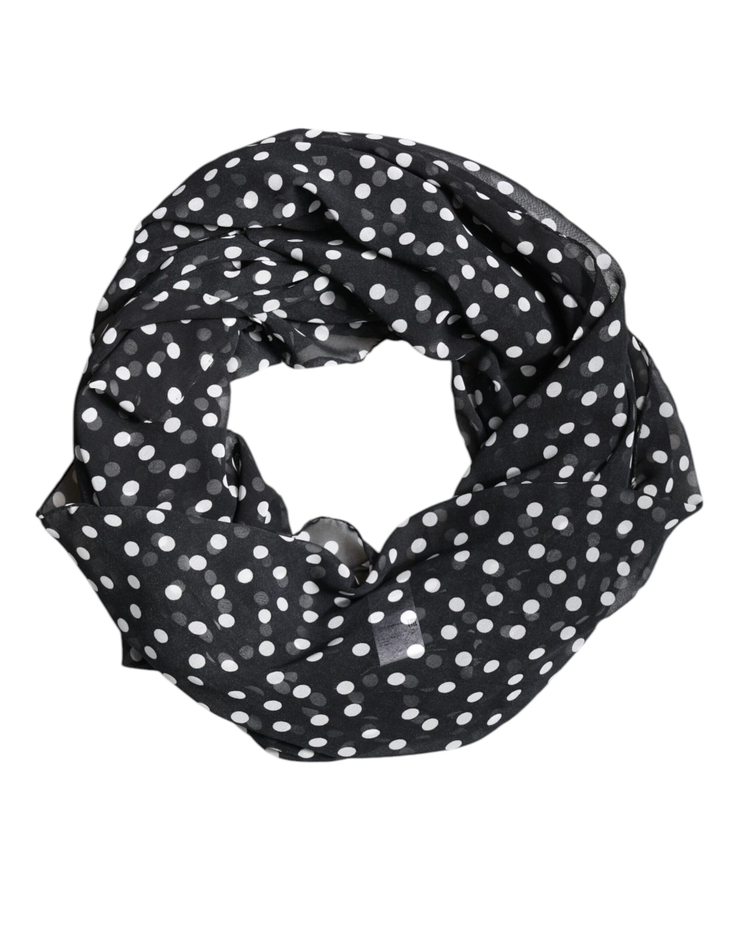 Dolce & Gabbana Black Polka Dots Polyester Wrap Shawl Scarf by Dolce & Gabbana