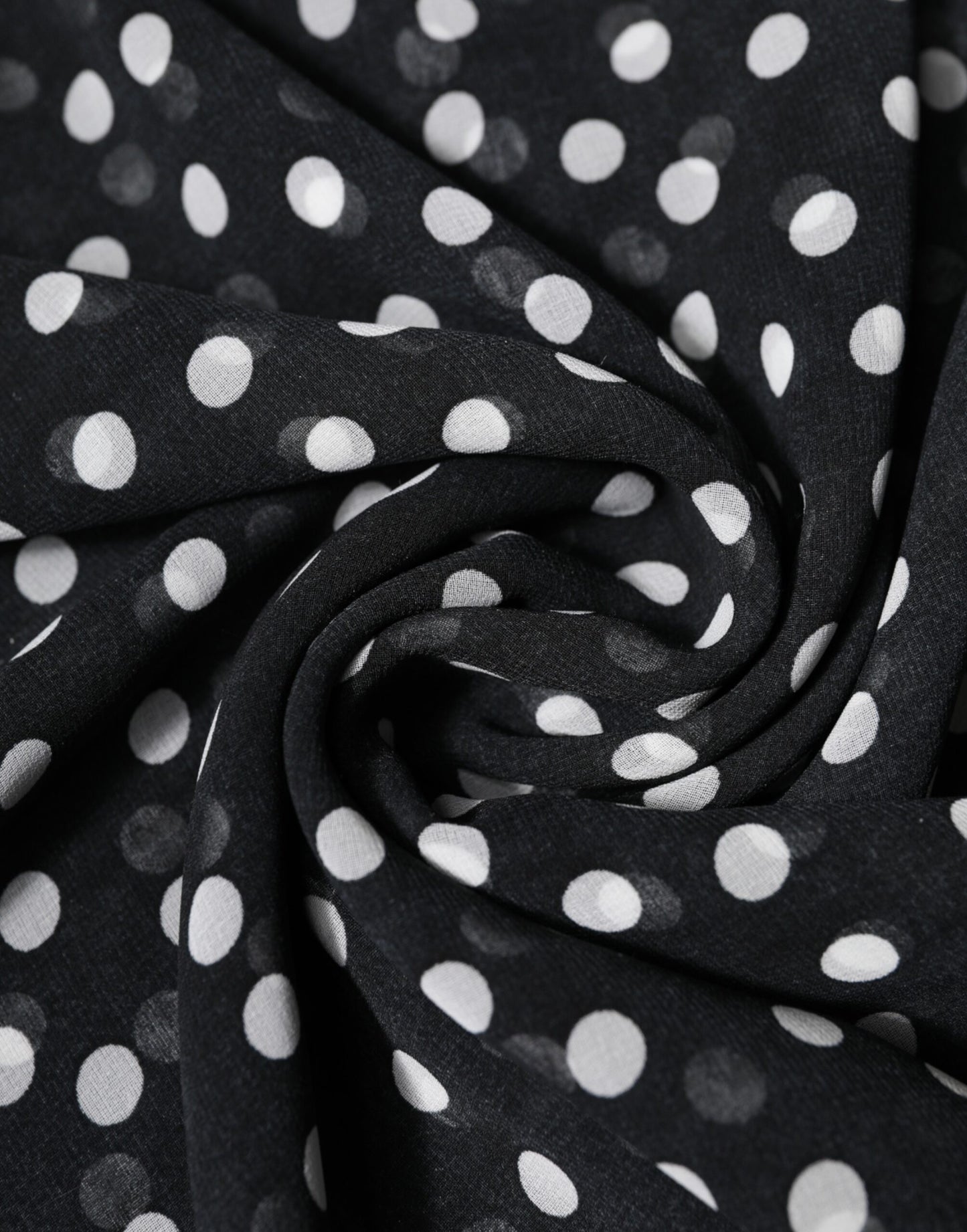 Dolce & Gabbana Black Polka Dots Polyester Wrap Shawl Scarf by Dolce & Gabbana