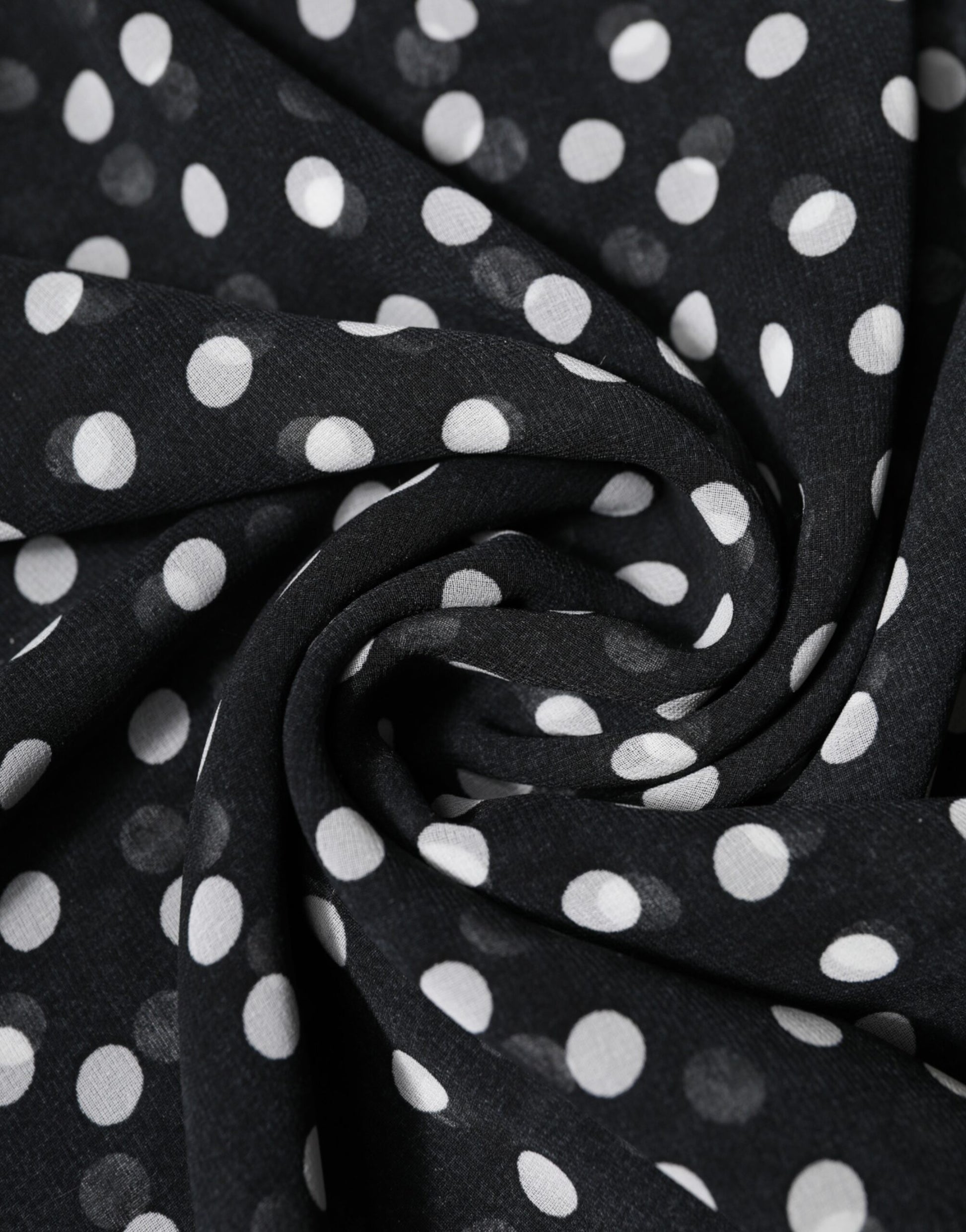 Dolce & Gabbana Black Polka Dots Polyester Wrap Shawl Scarf by Dolce & Gabbana