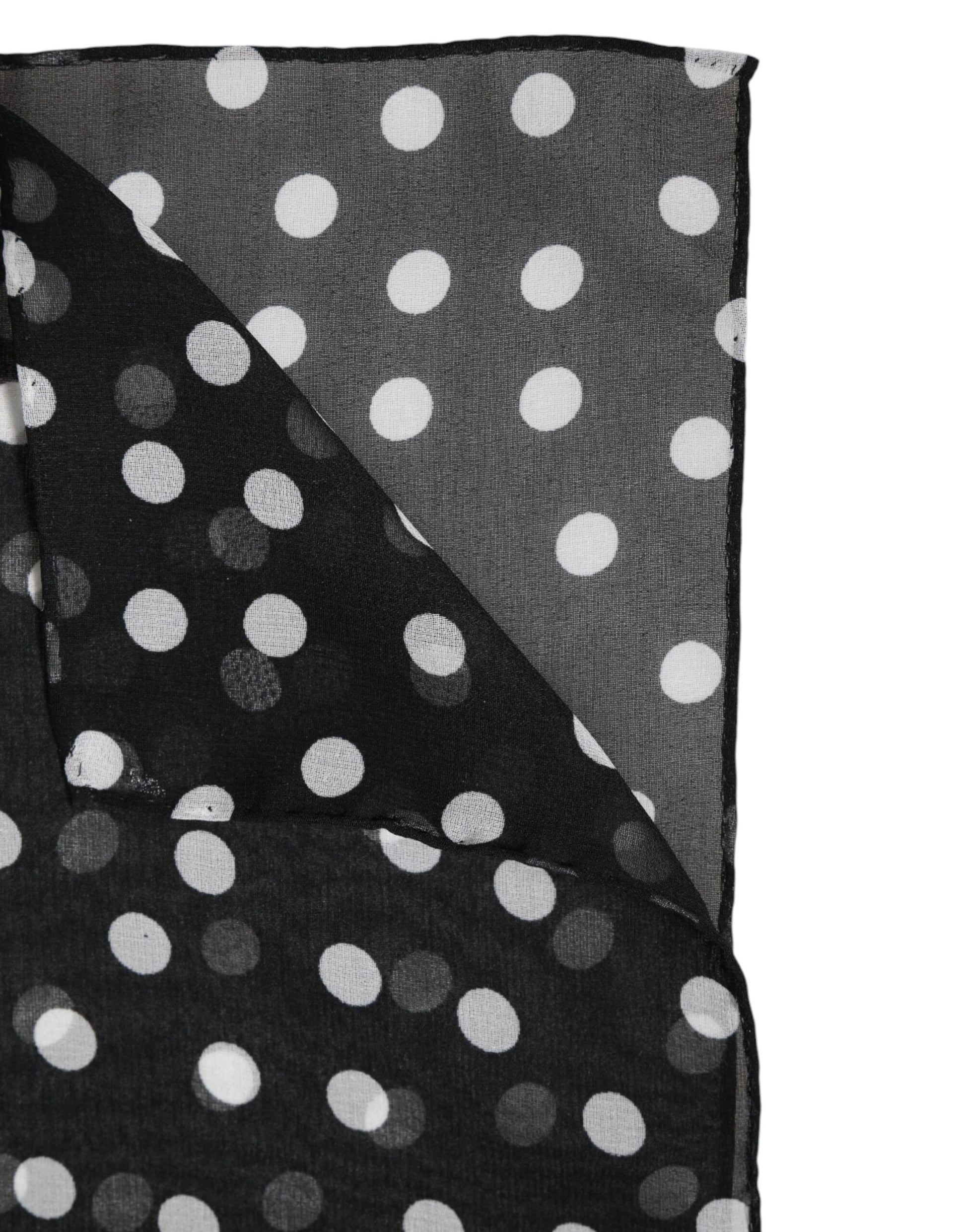 Dolce & Gabbana Black Polka Dots Polyester Wrap Shawl Scarf by Dolce & Gabbana