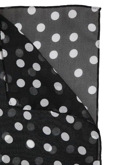 Dolce & Gabbana Black Polka Dots Polyester Wrap Shawl Scarf by Dolce & Gabbana