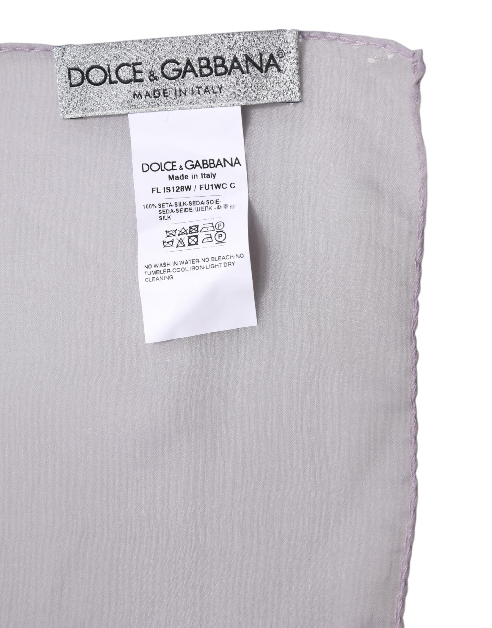 Dolce & Gabbana Purple Silk Rectangle Wrap Shawl Scarf by Dolce & Gabbana