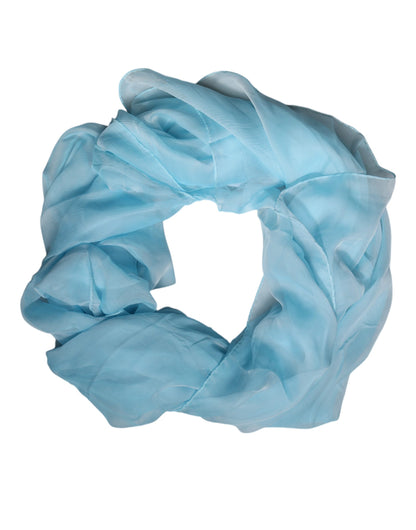 Dolce & Gabbana Light Blue Silk Rectangle Wrap Shawl Scarf by Dolce & Gabbana