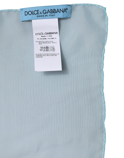 Dolce & Gabbana Light Blue Silk Rectangle Wrap Shawl Scarf by Dolce & Gabbana