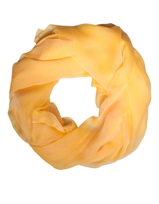 Dolce & Gabbana Yellow Silk Rectangle Wrap Shawl Scarf by Dolce & Gabbana