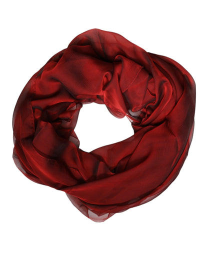 Dolce & Gabbana Red Silk Rectangle Women Wrap Shawl Scarf by Dolce & Gabbana