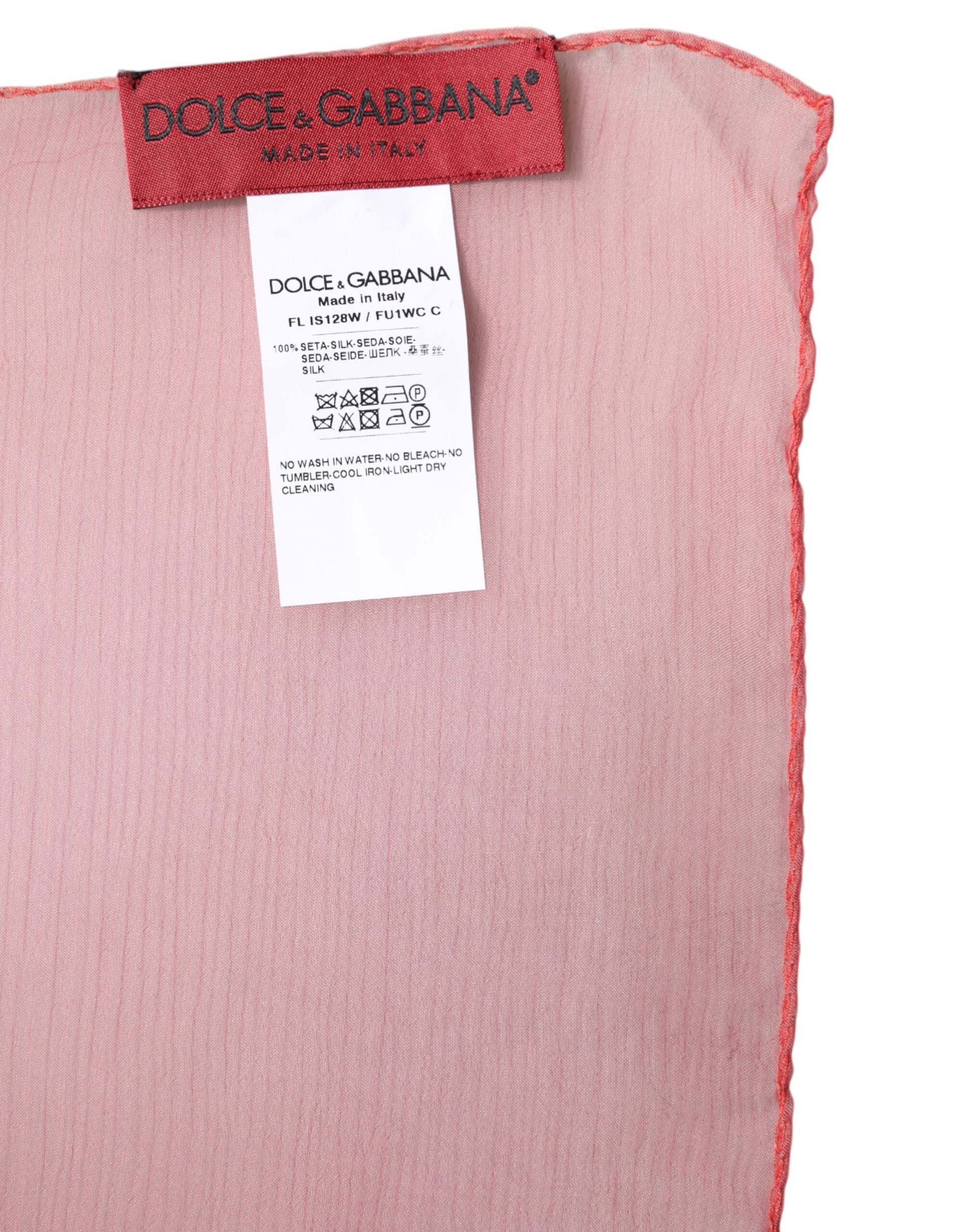 Dolce & Gabbana Pink Silk Rectangle Women Wrap Shawl Scarf by Dolce & Gabbana