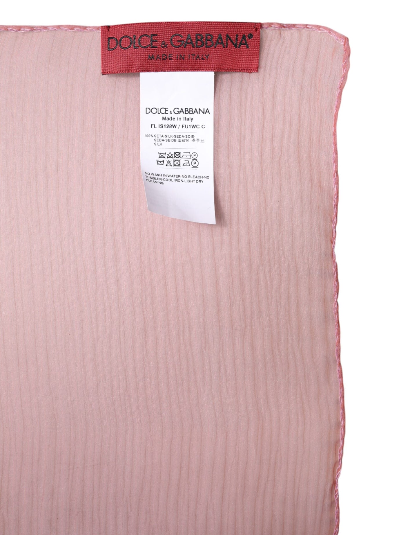 Dolce & Gabbana Pink Silk Rectangle Women Wrap Shawl Scarf by Dolce & Gabbana